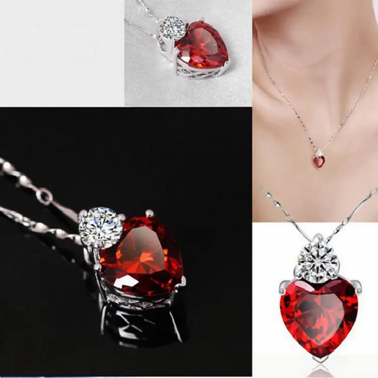 Selling Jewelry Red Peach Earring Necklace Bride Set Taobao