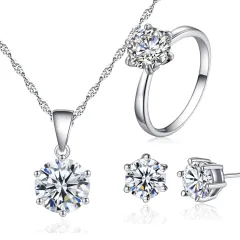 Korean Fashion Bridal Wedding Jewellery Set - Open Size For Ring - View 1