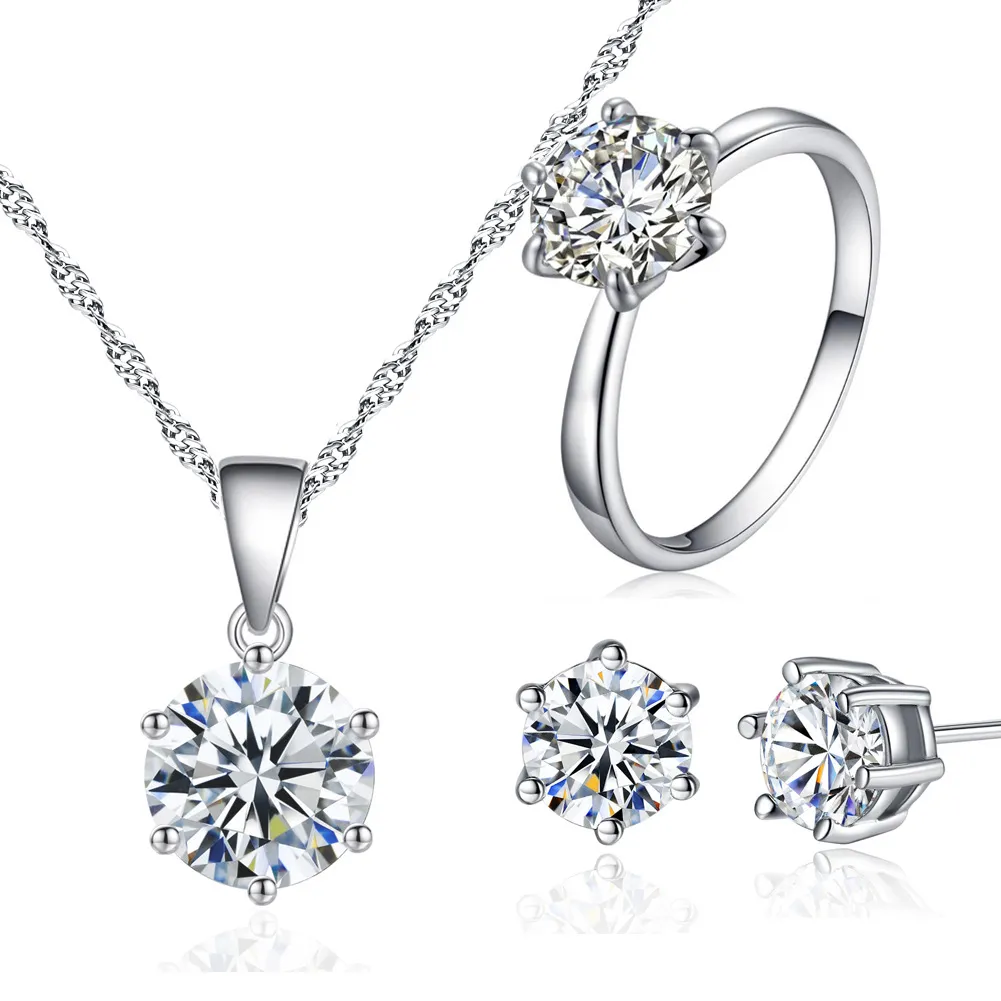 Korean Fashion Bridal Wedding Jewelry Set - Open Size For Ring