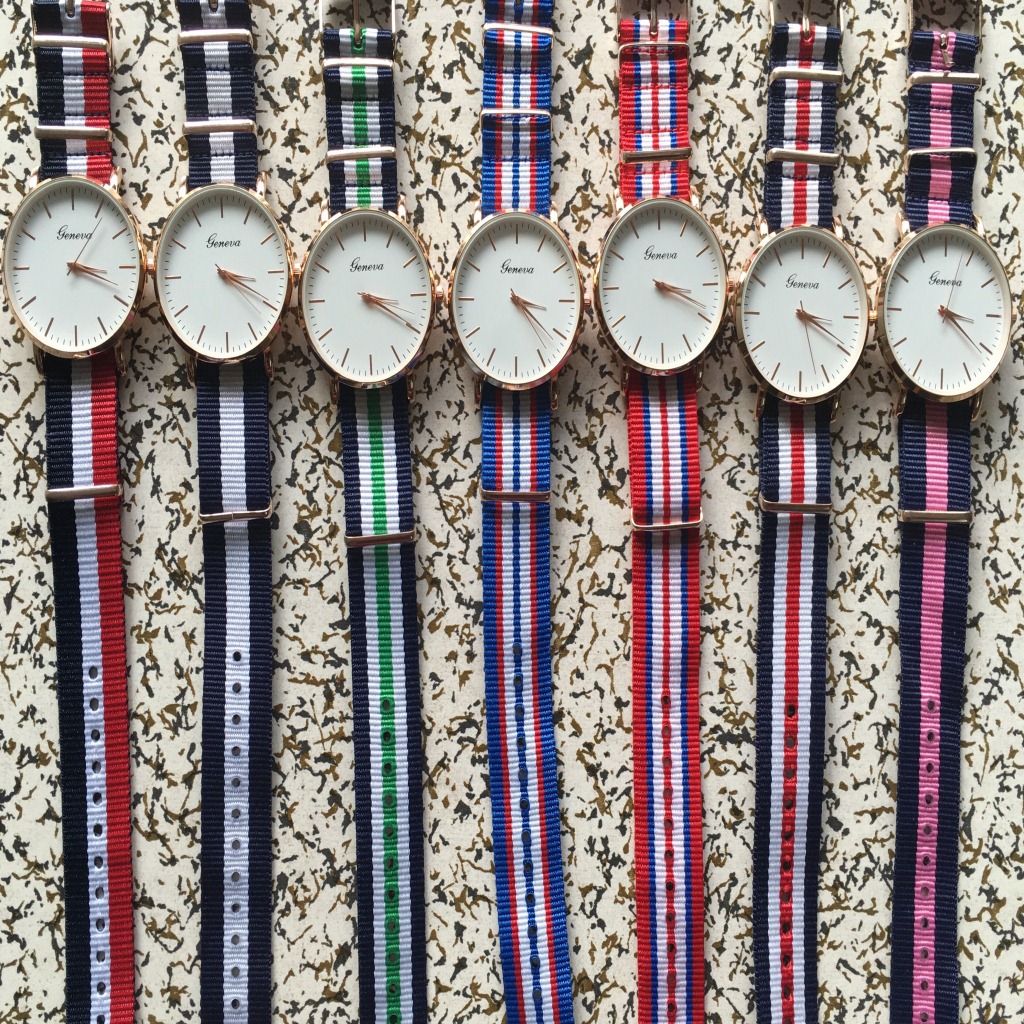 The explosion of Geneva foreign trade sports watch with nylon canvas belt watch male fashion factory direct sales business