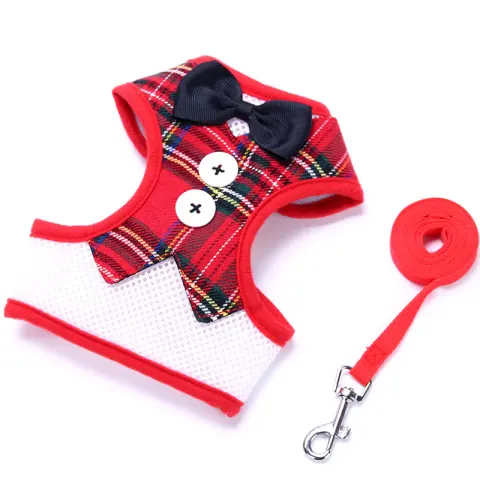 Dog Leashes Small Dog Teddy Vest-style Bow Evening Dress