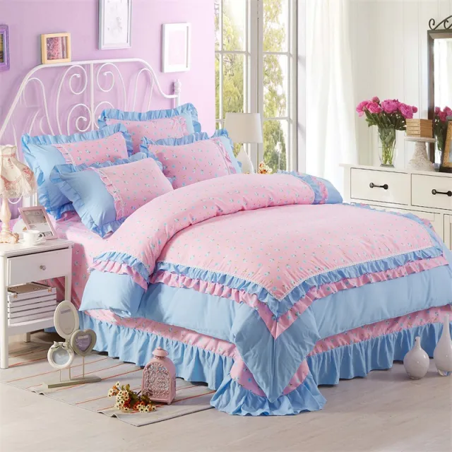 Pure cotton Princess wind four piece set Wathet - Shop at LoveMi