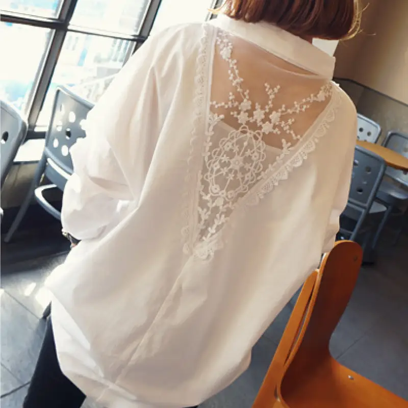 Korean large loose cotton shirt