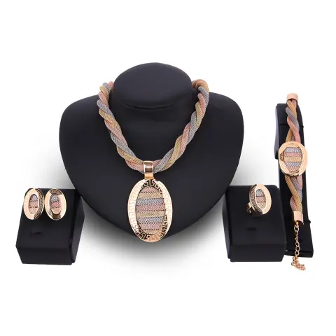 Four-piece Necklace Earrings and Bracelets