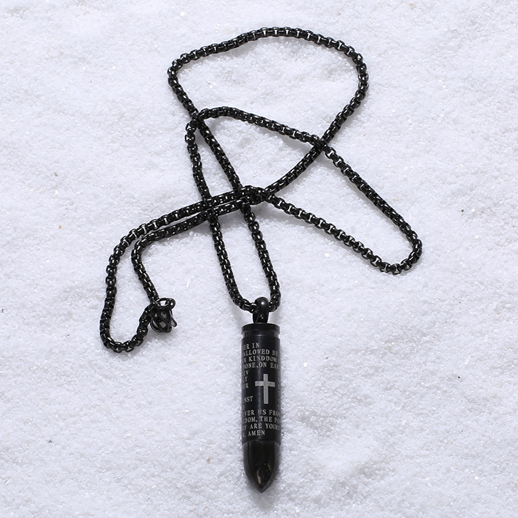 Bullet titanium steel necklace