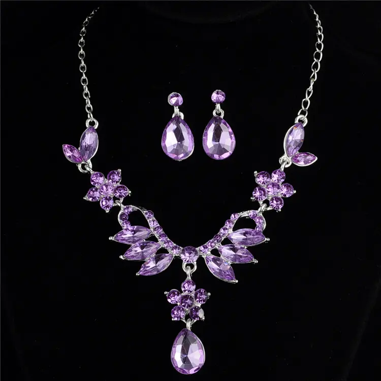 Foreign trade explosion bride alloy diamond necklace