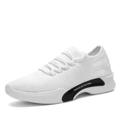 Breathable Men's Shoes Casual Sports Net Shoes - White - View 1