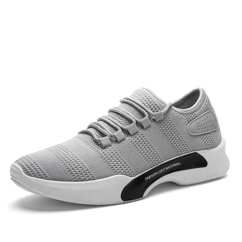 Breathable Men's Shoes Casual Sports Net Shoes - Gray