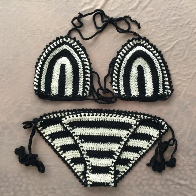 Quick sell explosion, Hand Crochet Bikini Set, sexy beach handmade woven cotton wrap swimsuit, swimsuit woman - Shop at LoveMi