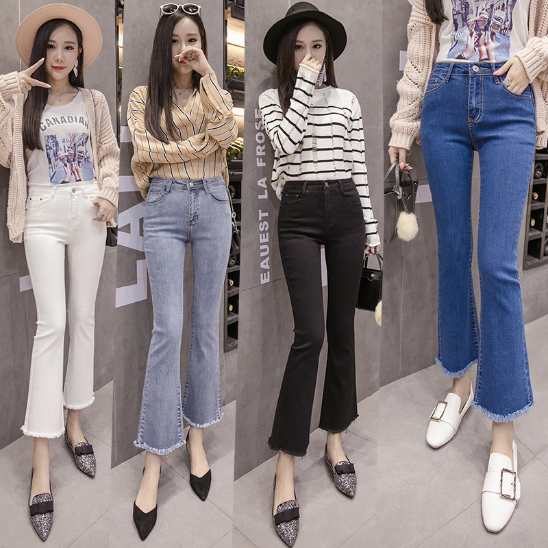 In the autumn of 2021 new female high waisted jeans stretch nine pants female loose slim micro manufacturers selling trousers