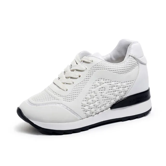 Net red increased casual white shoes Red - Shop at LoveMi
