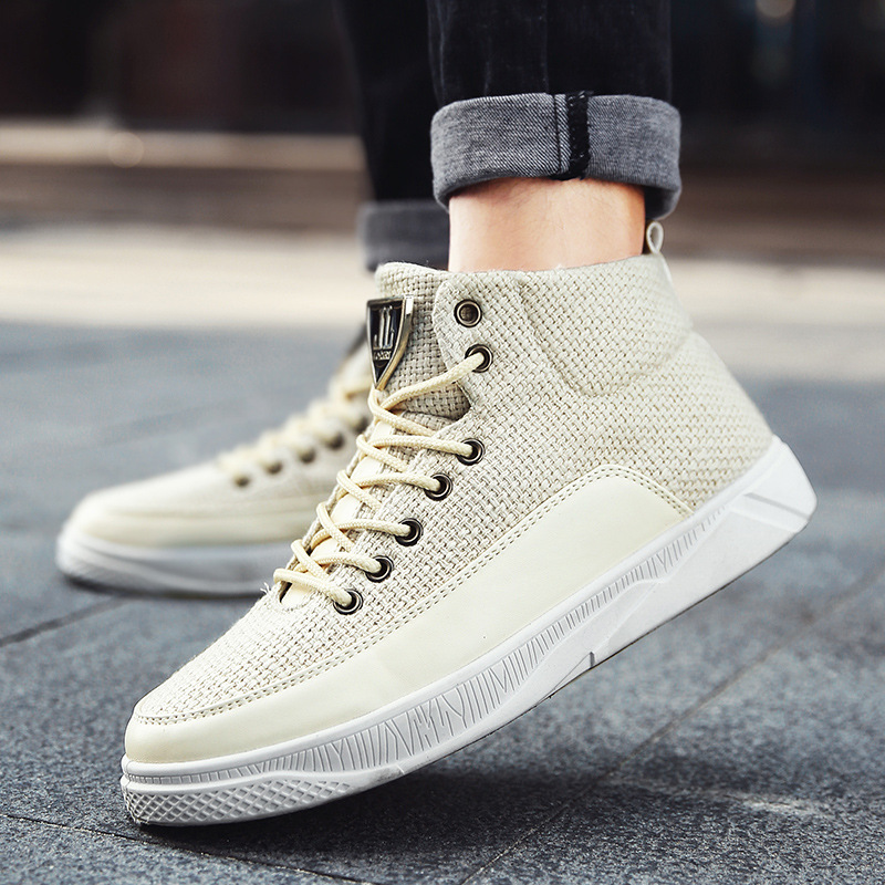 Title 5, Linen high-top sneakers