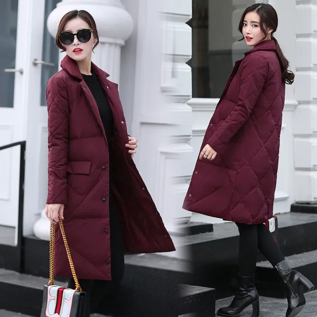 Lightweight down collar cotton jacket suit tide Red Wine - Shop at LoveMi