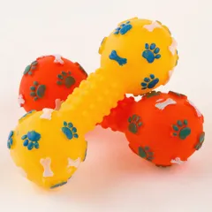 Pet Dumbbell Sound Toys Silicone Dog Toys Teeth bite 13CM Dog Training Guide Toys - View 1