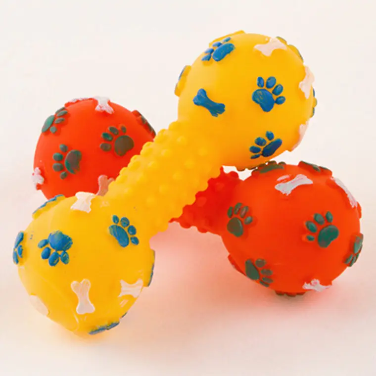 Pet Dumbbell Sound Toys Silicone Dog Teeth