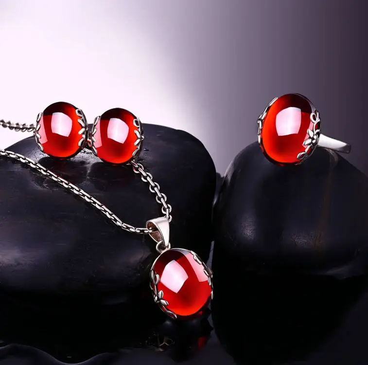 S925 sterling silver jewelry set retro gorgeous