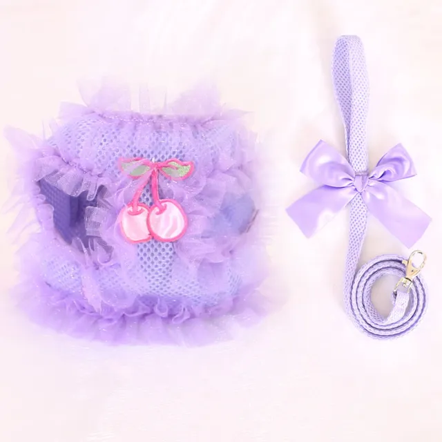 Pet supplies cute lace chest back dog leash Purple - Shop at LoveMi