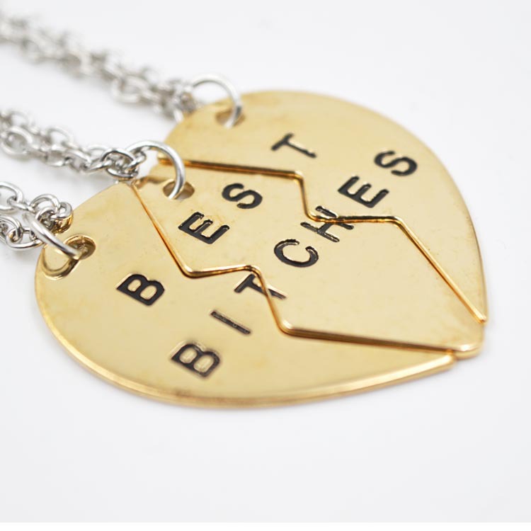 Love broken splicing Pendant Best Bitches love necklace