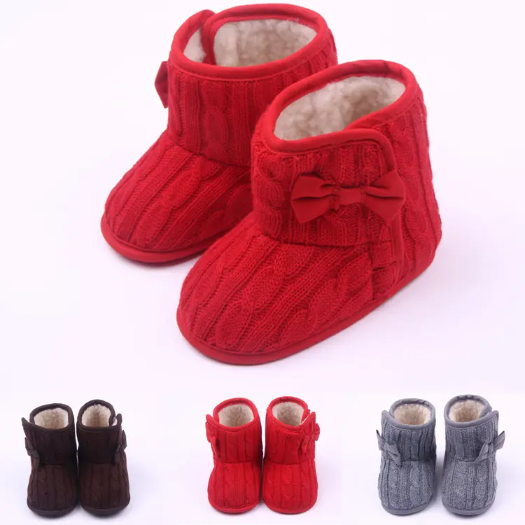 Manufacturers Selling Wool Knitted Winter New Bow Shoes Baby