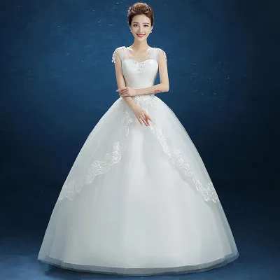 Summer New Wedding Dress, Korean Simple Shoulder Uniform Show Thin Bride Married One Word Shoulder Dress 9Xl - Shop at LoveMi