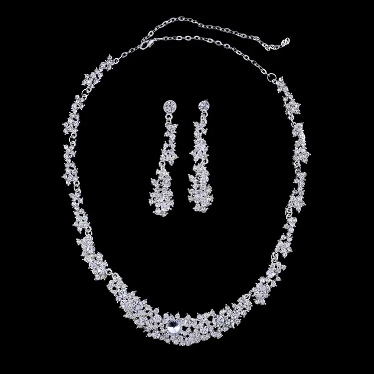 Factory Wholesale Jewelry Necklace Earrings Set Bride