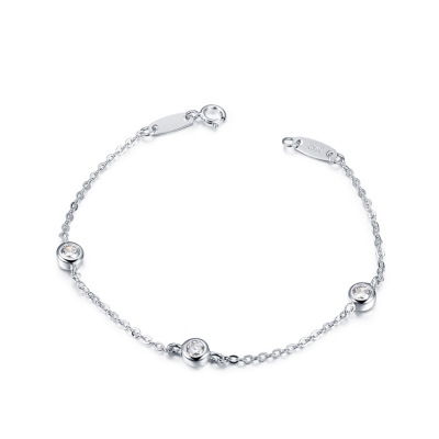 Fashion sterling silver small circle bracelet