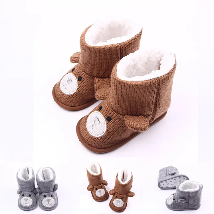 Autumn Winter New Bear Knitting Plus Baby Shoes