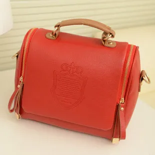 The British crown new handbag fashion handbag portable shoulder Xiekua package retro female bag Red - Shop at LoveMi