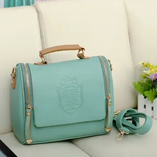 The British crown new handbag fashion handbag portable shoulder Xiekua package retro female bag Green - Shop at LoveMi