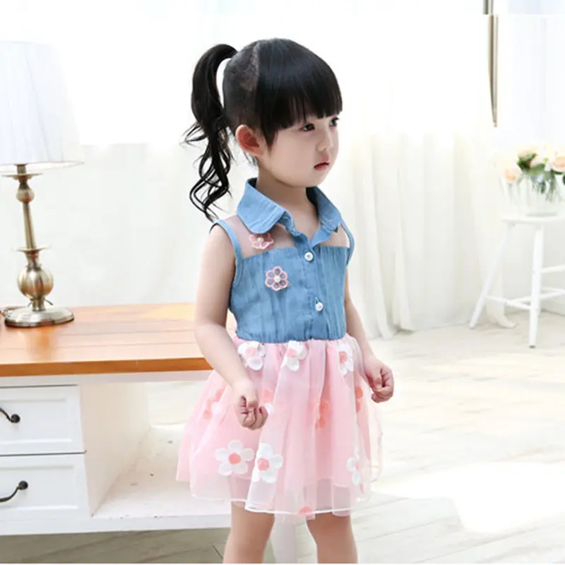 Summer Girls Wear Denim Skirt Dress Baby Princess on