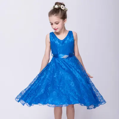 Kids Girls Dress Children Costume Lace Tong