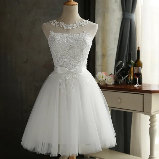 Bandage Back Lace Bridesmaid White Dress White - Shop at LoveMi