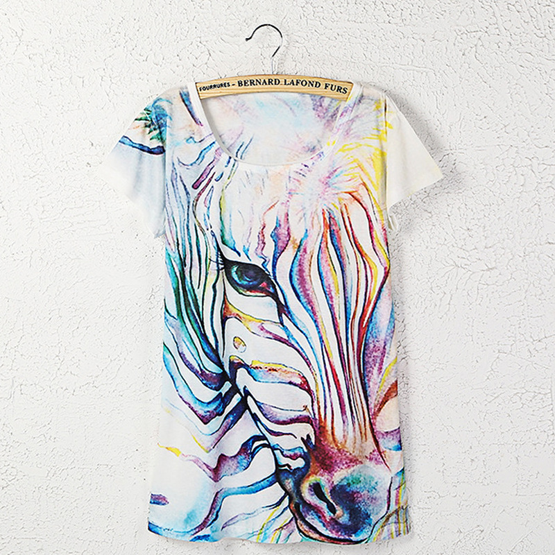 Title 1, Printed watercolor zebra short sleeve