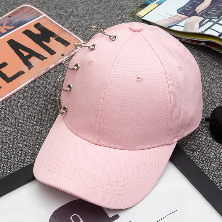 Baseball cap ring hoop personality pin pin of men and women along the popular hip-hop duck tongue hat
