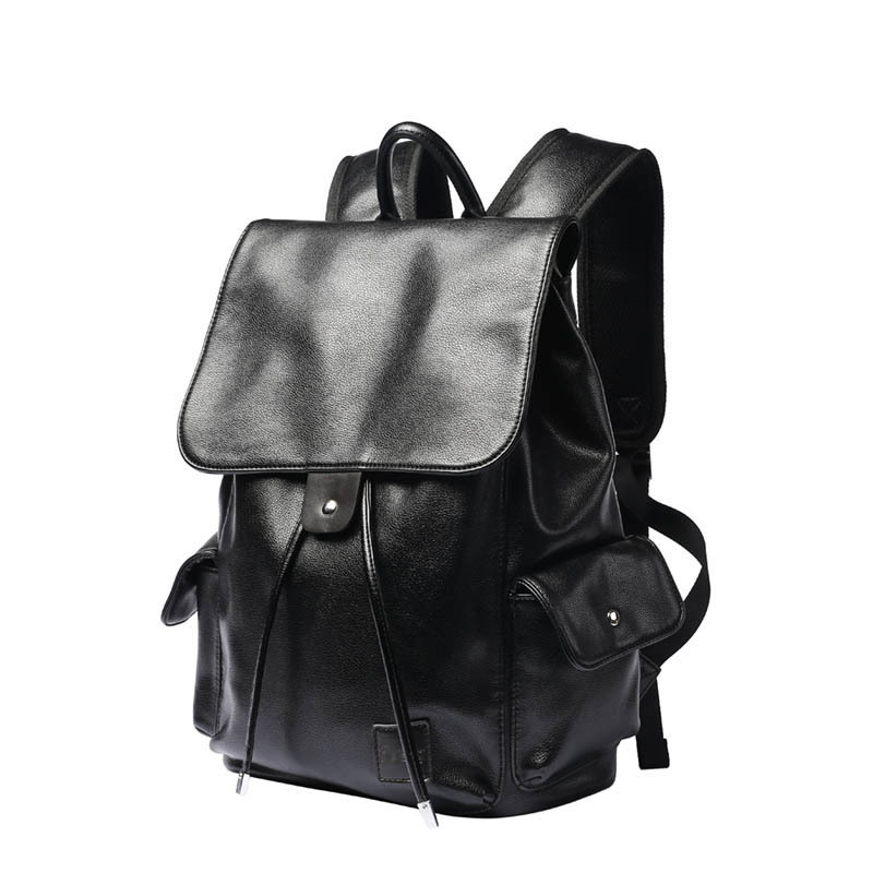 Double shoulder bag men's Korean style leather business trend flip flip backpack with fashion backpack, student bag, men's travel bag