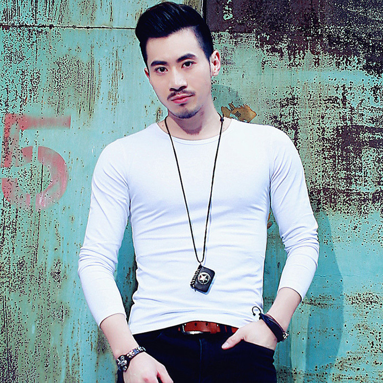 Black and white autumn clothes cotton tide top bottoming shirt