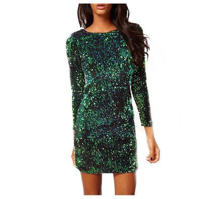 Sequined backpack hip tight pencil skirt