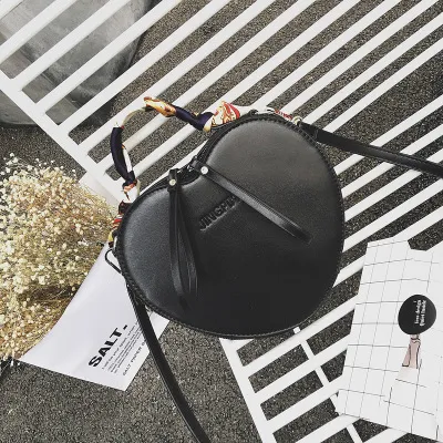 In The Autumn Of New Fashion Bags Handbag Shoulder Bag Peach Scarf Personality Satchel Black - Shop at LoveMi