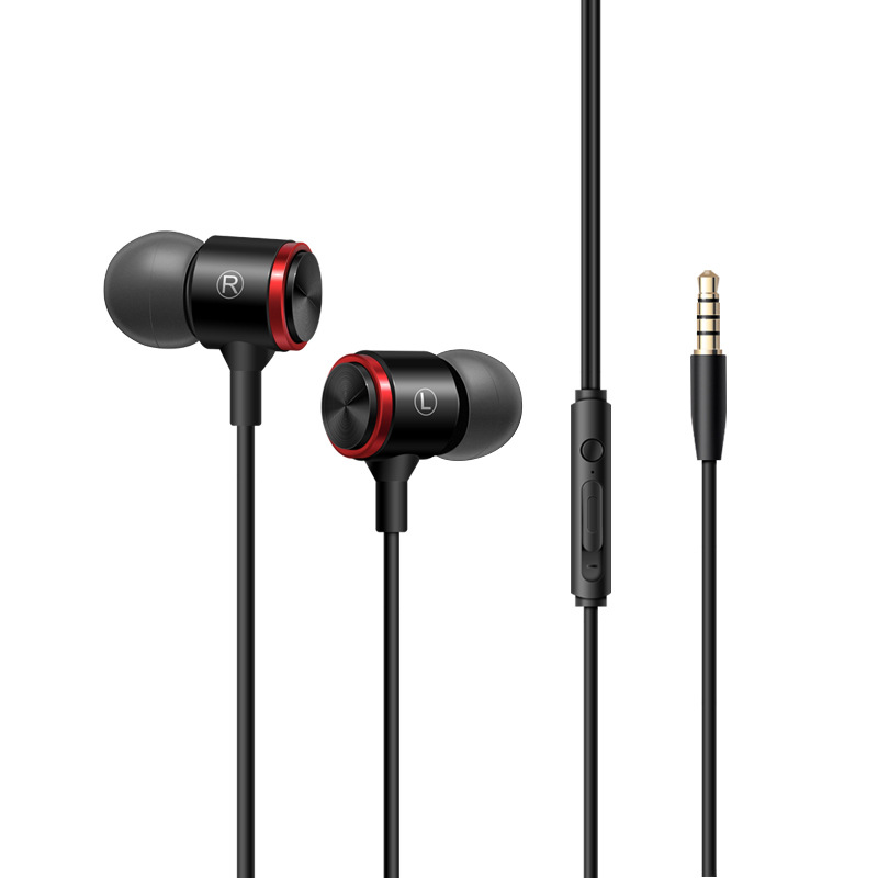 Auriculares de metal con cable controlado universal para teléfono móvil