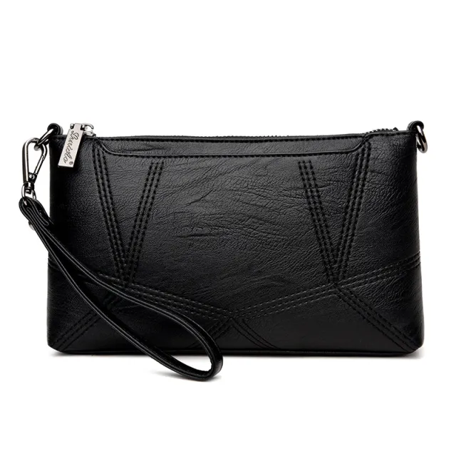 A generation new fashion handbag Crossbody Bag bag leather hand small women's Mobile Phone Wallet Black - Shop at LoveMi