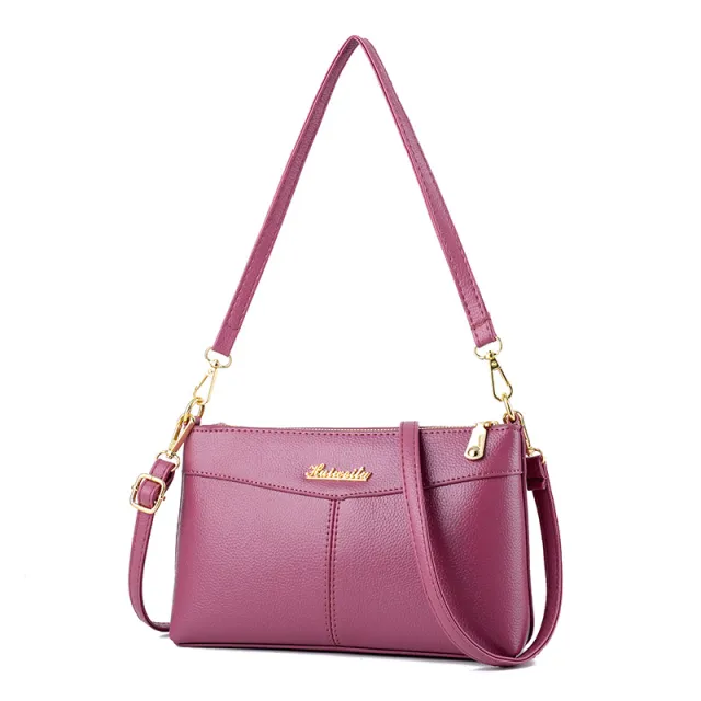 Simple fashion shoulder bag small solid fashionista Korean spring summer new ladies leisure bag Pink - Shop at LoveMi