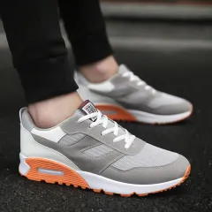 Men's thick-soled cushioned running shoes - Grey - View 1