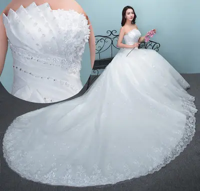 Wedding Bride Dress New Large Tail Size TH52