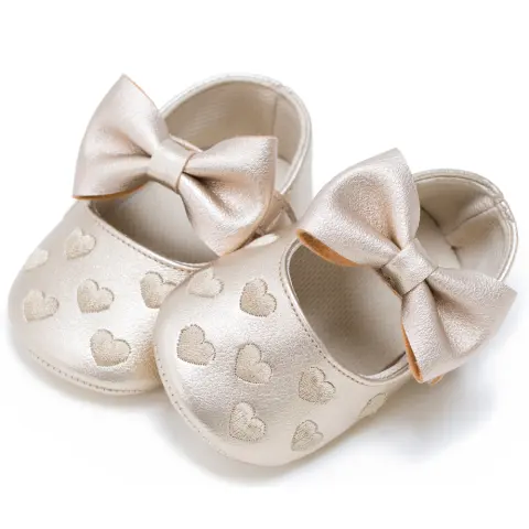 My0-1 Love Old Toddler Shoes Embroidered Bow on Behalf