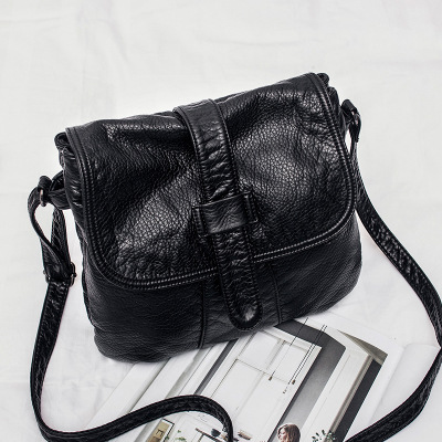 new fashion handbag Crossbody Bag washed leather soft all-match lady Mini Handbag Bag