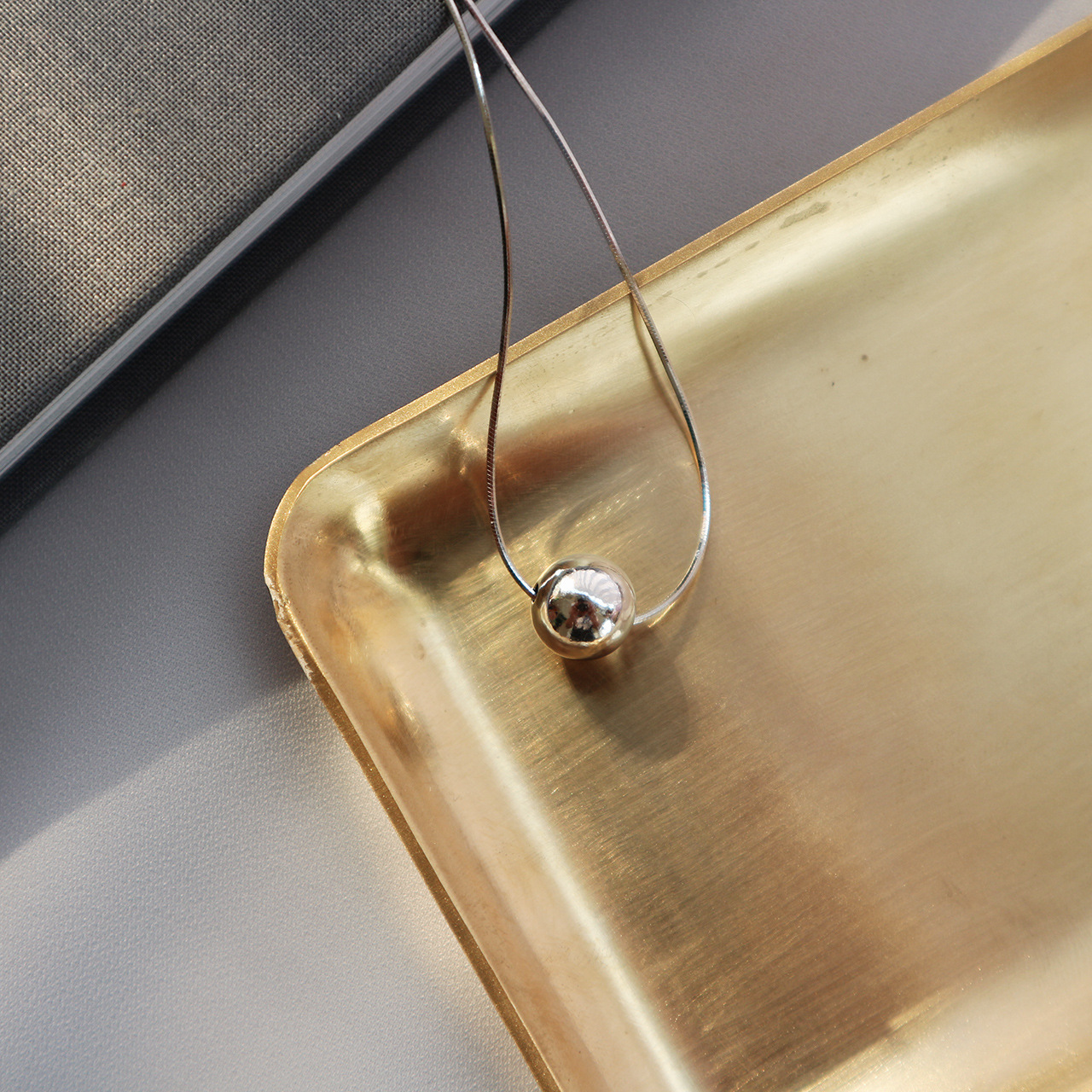 S925 sterling silver 10MM ball snake bone chain geometry modern personality necklace pendant