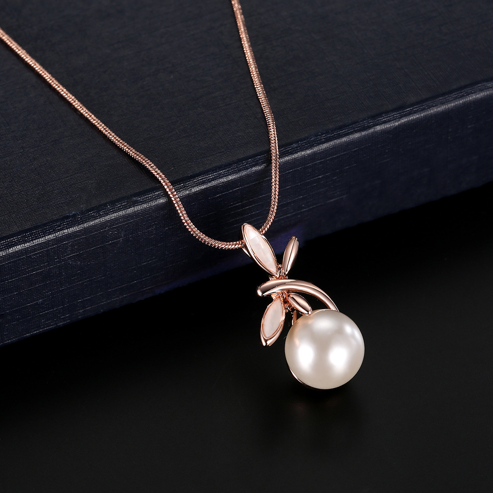 Fashionable Pearl Necklace Earrings Bridal Party Jewelry Set — foto 6