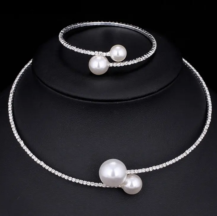 The Bride Wedding Accessories Crystal Pearl Diamond Drill Collar