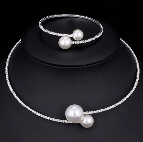The Bride Wedding Accessories Crystal Pearl Diamond Drill Collar