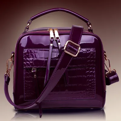 new winter fashion leather handbag leather bag bag handbag tide shell cross Shoulder Bag Messenger Bag Purple - Shop at LoveMi